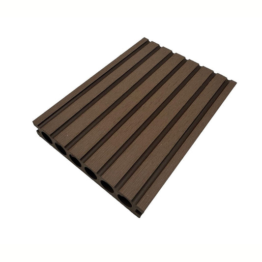 Pardoseala decking terasa din compozit WPC, Naimeed D7480, rezistenta sporita, 280x14x2.5cm, Maro deschis