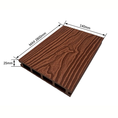 Pardoseala decking terasa din compozit WPC, Naimeed D7487, 280x14x2.5cm, Maro roscat