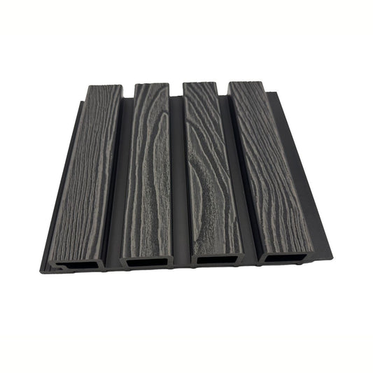 Lambriu decorativ WPC, reliefat, pentru exterior, montaj rapid, rezistenta ridicata, Naimeed D7491, 280x22x2.6cm, Stejar gri