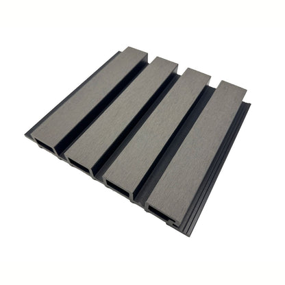 Lambriu decorativ WPC, reliefat, pentru exterior, montaj rapid, rezistenta ridicata, Naimeed D7494, 280x22x2.6cm, Stejar gri