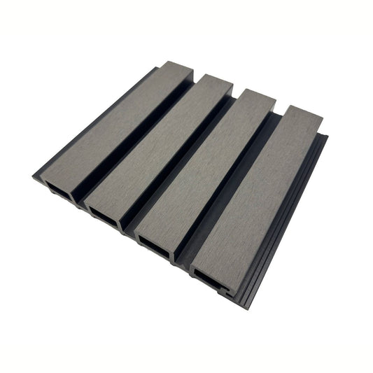 Lambriu decorativ WPC, reliefat, pentru exterior, montaj rapid, rezistenta ridicata, Naimeed D7494, 280x22x2.6cm, Stejar gri