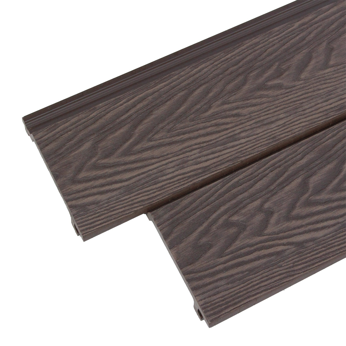 Lambriu decorativ riflaj WPC, pentru exterior, montaj rapid, rezistenta ridicata, Naimeed D7496, 280x14.8x2.1cm, Nuc natural