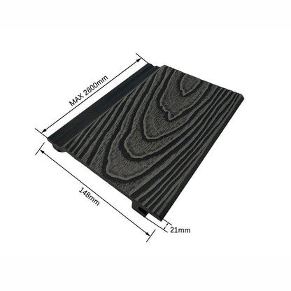 Lambriu decorativ riflaj WPC, pentru exterior, montaj rapid, rezistenta ridicata, Naimeed D7497, 280x14.8x2.1cm, Stejar gri