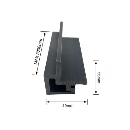 Coltar coextrudat pentru lambriu WPC exterior, Naimeed D7500, Dimensiuni 280x5.6x4.9cm, Gri