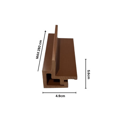Coltar coextrudat pentru lambriu WPC exterior, Naimeed D7501, Dimensiuni 280x5.6x4.9cm, Teac