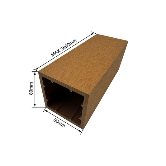Profil ranforsat din WPC co-extrudat, Naimeed D7509, 280×8×8 cm, teac