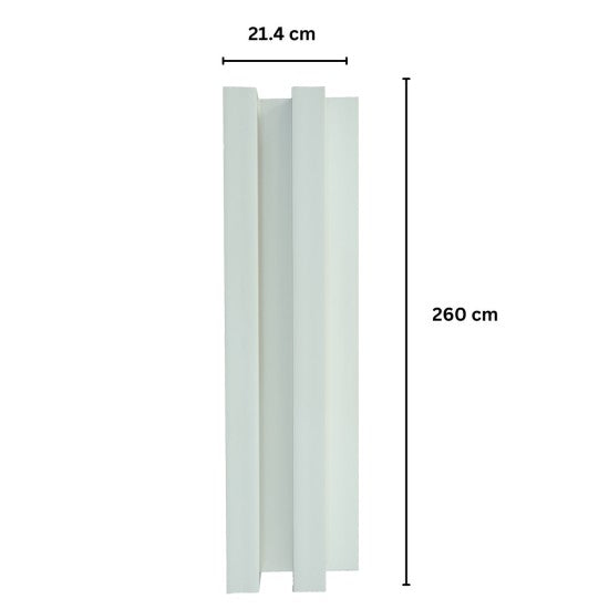 Panou decorativ riflaj WPC, montaj rapid, rezistenta ridicata, Naimeed D7517, 260x21.4x6cm, alb