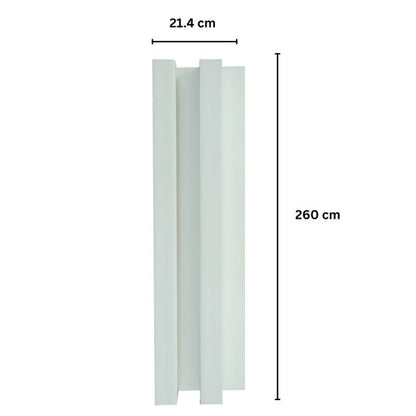 Panou decorativ riflaj WPC, montaj rapid, rezistenta ridicata, Naimeed D7517, 260x21.4x6cm, alb