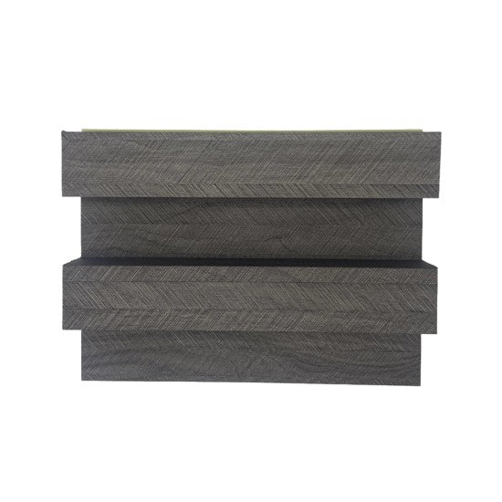 Panou decorativ riflaj WPC, montaj rapid, rezistenta ridicata, Naimeed D7518, 260x21.4x6cm, gri