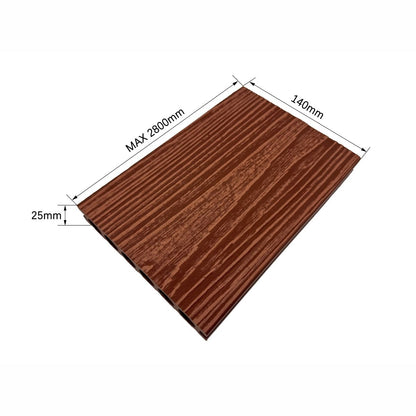 Pardoseala decking terasa din compozit WPC, Naimeed D7522, rezistenta sporita, 280x14x2.5cm, Maro roscat