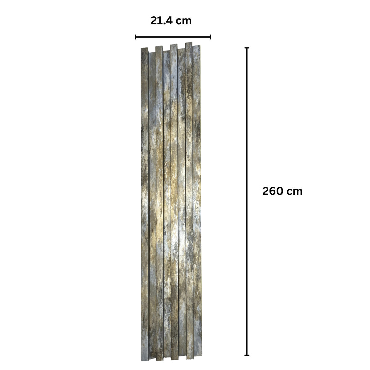 Panou decorativ riflaj WPC, montaj rapid, rezistenta ridicata, Naimeed D7526, 260x16.8x2.3cm, multicolor