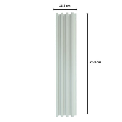 Panou decorativ riflaj WPC, montaj rapid, rezistenta ridicata, Naimeed D7534, 260x16.8x2.3cm, alb