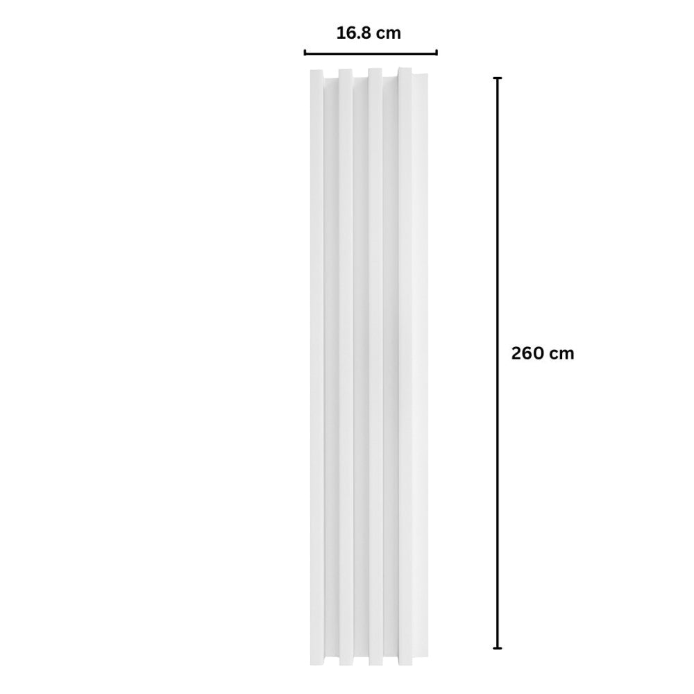 Panou decorativ riflaj WPC, montaj rapid, rezistenta ridicata, Naimeed D7535, 260x16.8x2.3cm, alb