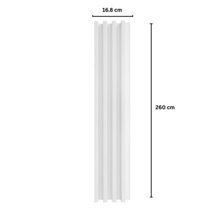 Panou decorativ riflaj WPC, montaj rapid, rezistenta ridicata, Naimeed D7535, 260x16.8x2.3cm, alb