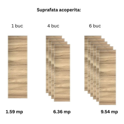Panou decorativ riflaj WPC, Naimeed D7552,aspect rafinat si montaj usor, 260x61.1x0.9cm, stejar natur