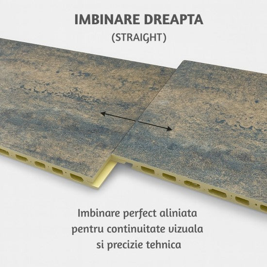 Panou decorativ riflaj WPC, Naimeed D7553,aspect rafinat si montaj usor, 260x61.1x0.9cm