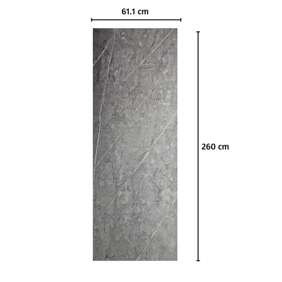 Panou decorativ riflaj WPC, Naimeed D7557,aspect rafinat si montaj usor, 260x61.1x0.9cm, gri marmorat