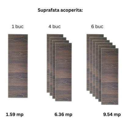 Panou decorativ riflaj WPC, Naimeed D7559,aspect rafinat si montaj usor, 260x61.1x0.9cm, nuc închis
