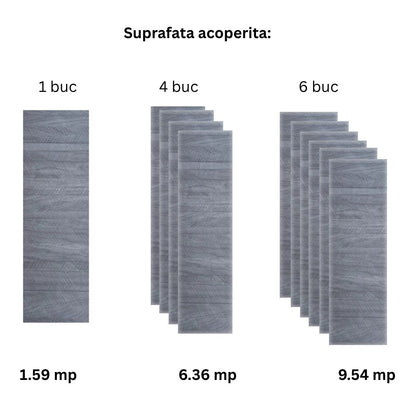 Panou decorativ riflaj WPC, Naimeed D7563,aspect rafinat si montaj usor, 260x61.1x0.9cm, gri