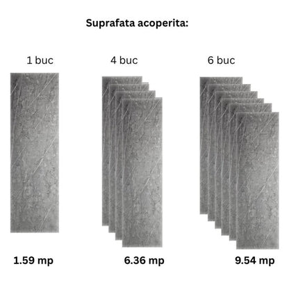 Panou decorativ riflaj WPC, Naimeed D7565,aspect rafinat si montaj usor, 260x61.1x0.9cm, gri marmorat