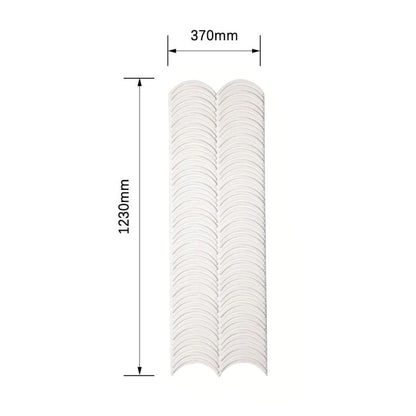 Panou decorativ 3D, efect piatră ondulata, ultraușor, Naimeed D7567, pentru interior și exterior, 123x37x3.5cm, Alb