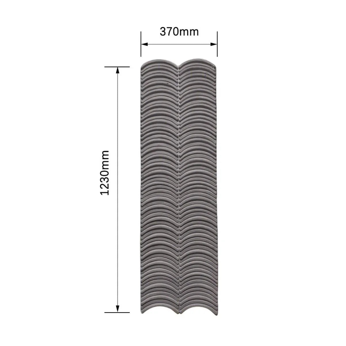 Panou decorativ 3D, efect piatră ondulata, ultraușor, Naimeed D7569, pentru interior și exterior, 123x37x3.5cm, Gri