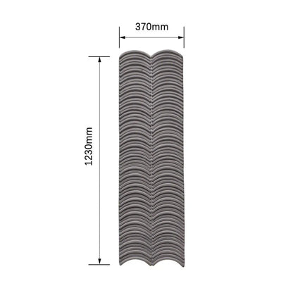 Panou decorativ 3D, efect piatră ondulata, ultraușor, Naimeed D7569, pentru interior și exterior, 123x37x3.5cm, Gri