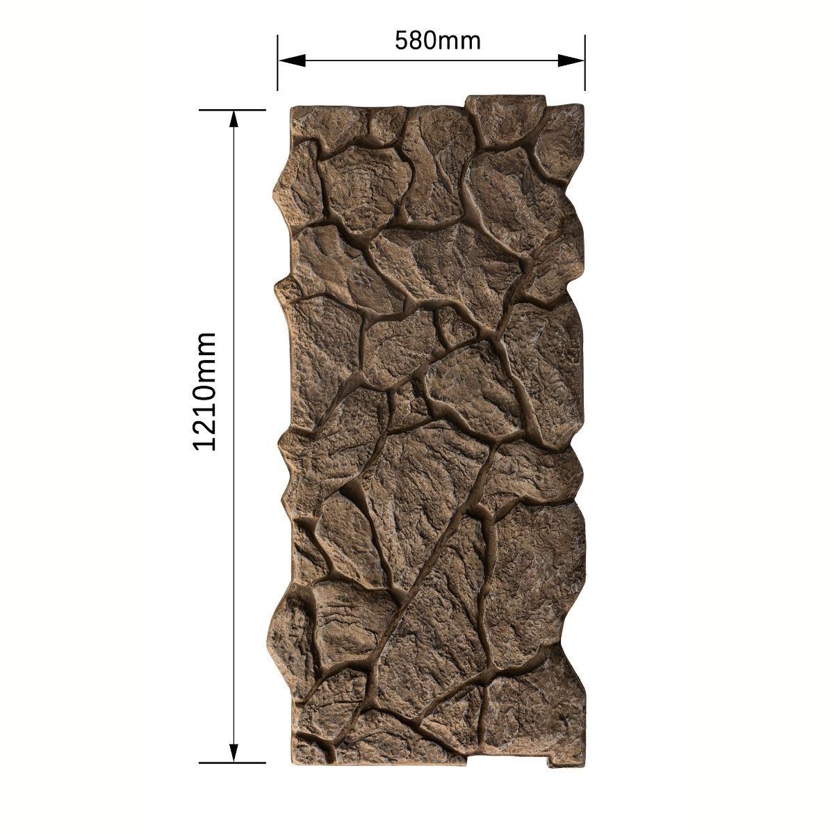 Panou decorativ 3D, efect piatră naturală, ultraușor, Naimeed D7573, pentru interior și exterior, 121x58x4cm, Maro