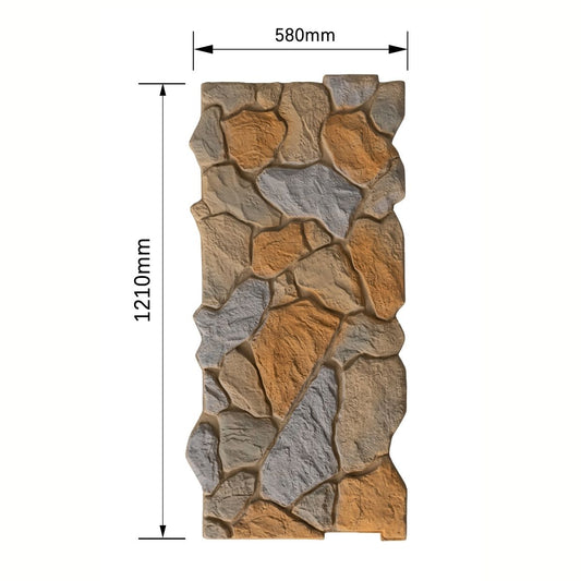 Panou decorativ 3D, efect piatră naturală, ultraușor, Naimeed D7574, pentru interior și exterior, 121x58x4cm, Multicolor