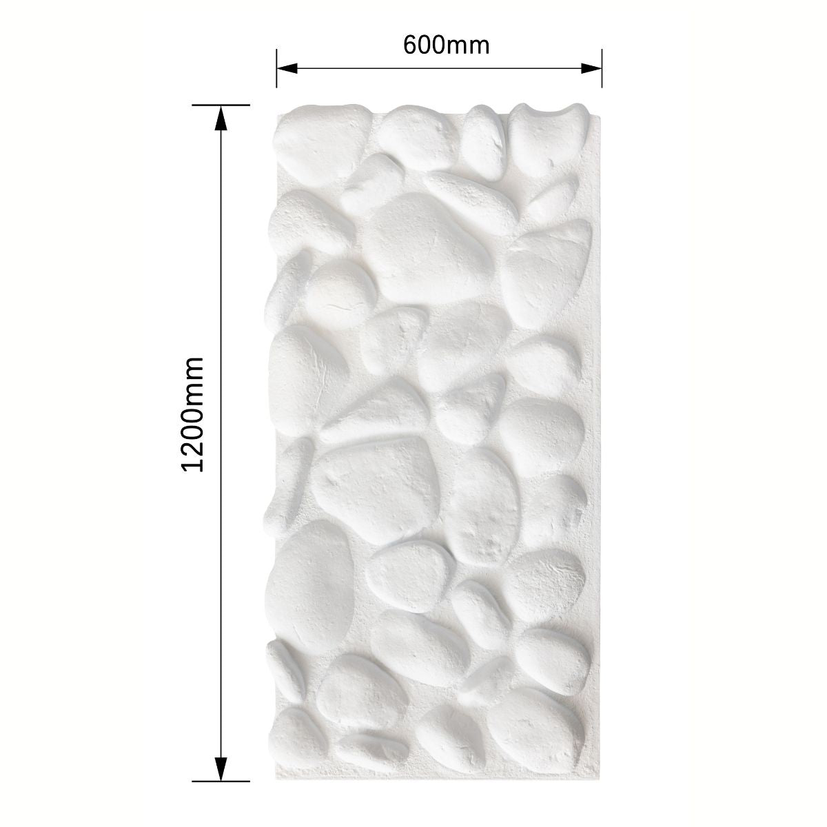 Panou decorativ 3D, efect piatră naturală, ultraușor, Naimeed D7576, pentru interior și exterior, 120x60x5.7cm, Alb