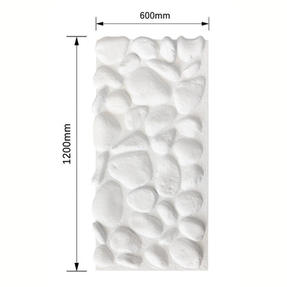 Panou decorativ 3D, efect piatră naturală, ultraușor, Naimeed D7576, pentru interior și exterior, 120x60x5.7cm, Alb