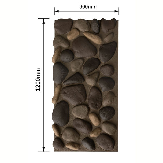 Panou decorativ 3D, efect piatră naturală, ultraușor, Naimeed D7580, pentru interior și exterior, 120x60x5.7cm, Maro ciocolatiu