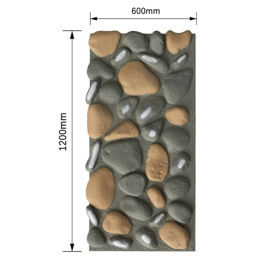 Panou decorativ 3D, efect piatră naturală, ultraușor, Naimeed D7581, pentru interior și exterior, 120x60x5.7cm, Multicolor