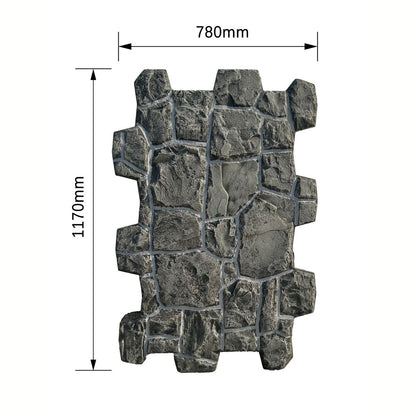 Panou decorativ 3D, efect piatră naturală, ultraușor, Naimeed D7584, pentru interior și exterior, 117x78x3cm, Gri inchis