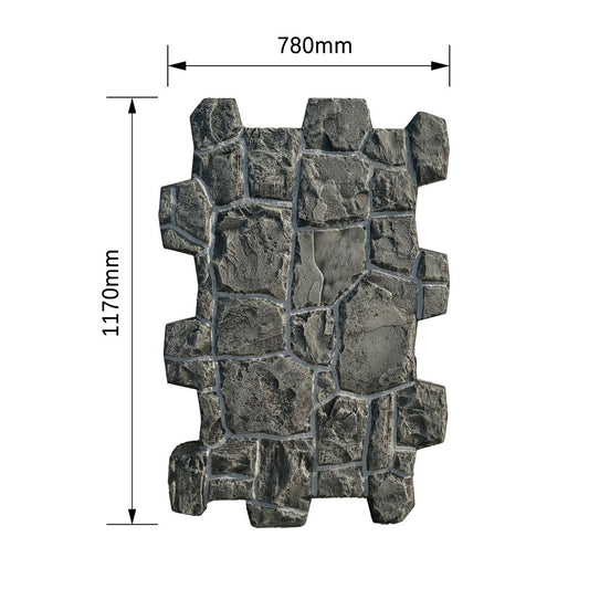 Panou decorativ 3D, efect piatră naturală, ultraușor, Naimeed D7584, pentru interior și exterior, 117x78x3cm, Gri inchis