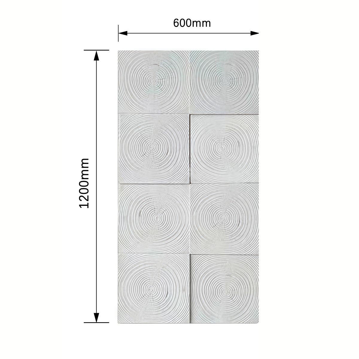 Panou decorativ 3D, imitatie lemn, ultraușor, Naimeed D7591, pentru interior și exterior, 120x60x2cm, Alb