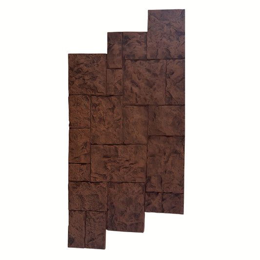 Panou decorativ 3D, efect piatră naturală, ultraușor, Naimeed D7593, pentru interior și exterior, 120x60x3cm, Maro ciocolatiu