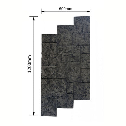 Panou decorativ 3D, efect piatră naturală, ultraușor, Naimeed D7594, pentru interior și exterior, 120x60x3cm, Gri antracit