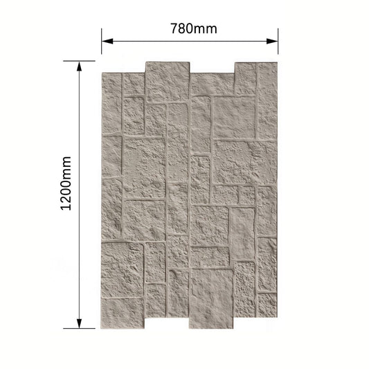 Panou decorativ 3D, efect piatră naturală, ultraușor, Naimeed D7595, pentru interior și exterior, 120x78x3cm, Bej deschis
