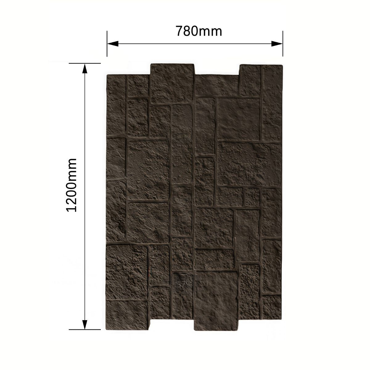 Panou decorativ 3D, efect piatră naturală, ultraușor, Naimeed D7597, pentru interior și exterior, 120x78x3cm, Maro espresso