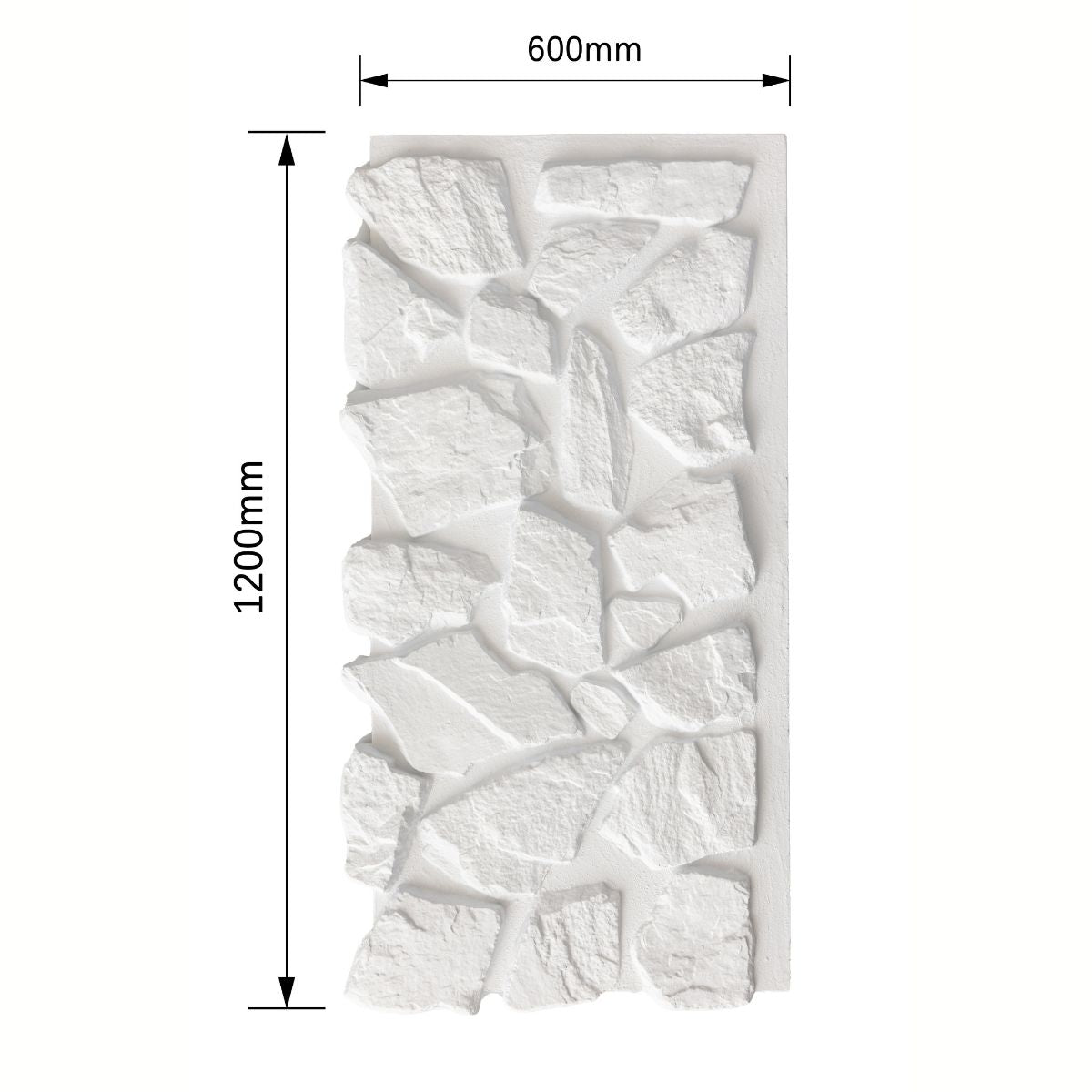 Panou decorativ 3D, efect piatră naturală, ultraușor, Naimeed D7599, pentru interior și exterior, 120x60x6cm, Alb