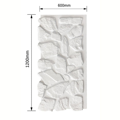 Panou decorativ 3D, efect piatră naturală, ultraușor, Naimeed D7599, pentru interior și exterior, 120x60x6cm, Alb
