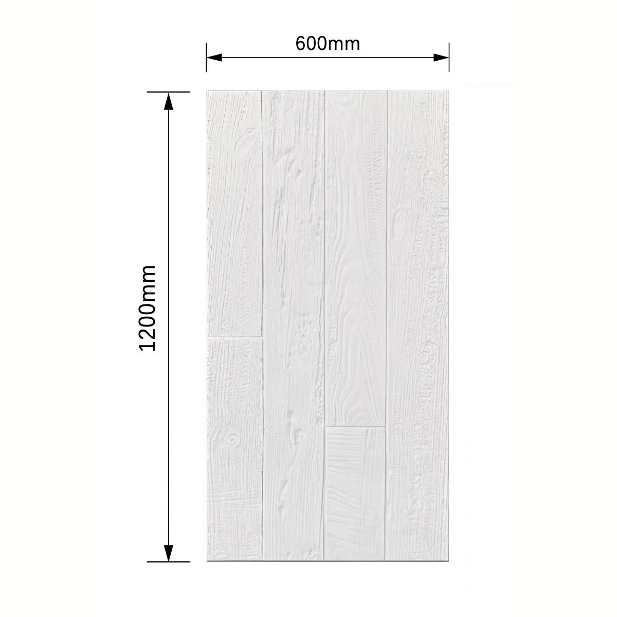 Panou decorativ 3D, imitatie lemn, ultraușor, Naimeed D7602, pentru interior și exterior, 120x60x6cm, Alb