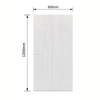 Panou decorativ 3D, imitatie lemn, ultraușor, Naimeed D7602, pentru interior și exterior, 120x60x6cm, Alb