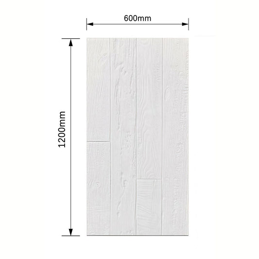 Panou decorativ 3D, imitatie lemn, ultraușor, Naimeed D7602, pentru interior și exterior, 120x60x6cm, Alb