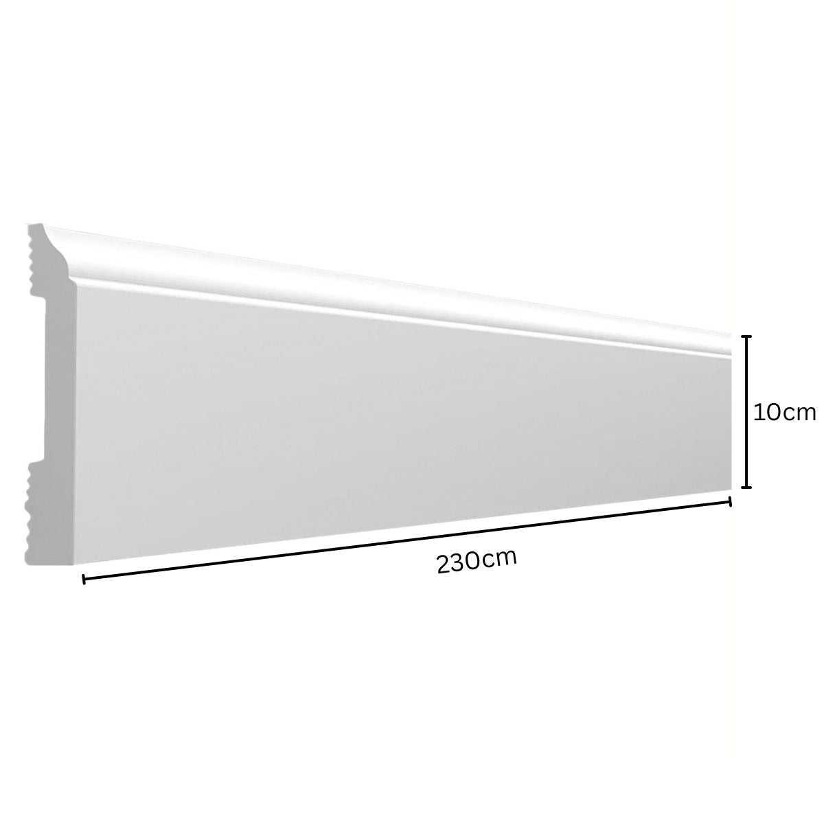 Plinta decorativa, polimer rigid, Naimeed D7607, Alb, 230x10x1.2cm