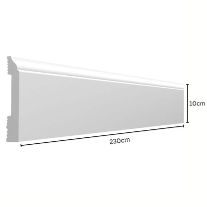 Plinta decorativa, polimer rigid, Naimeed D7607, Alb, 230x10x1.2cm