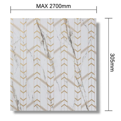 Panou decorativ, riflaj, polimer rigid, Naimeed D7620, Dimensiuni 270x30.5x0.45cm, Alb - 221.ro