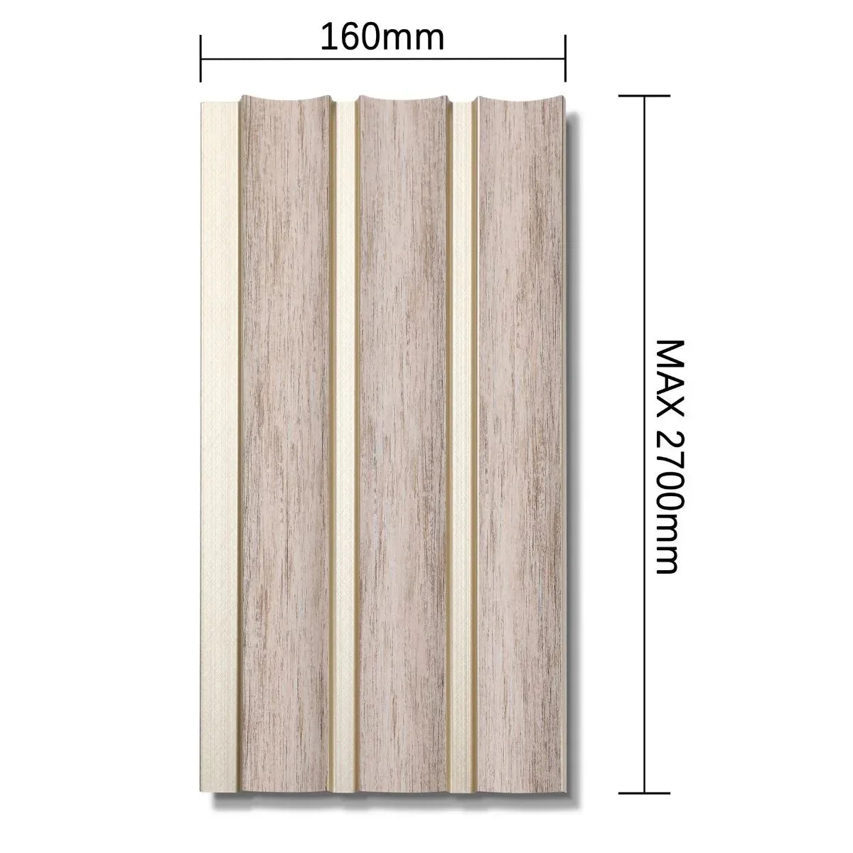 Panou decorativ, riflaj, polimer rigid, Naimeed D7622, Dimensiuni 270x16x1.2cm, Bej - 221.ro