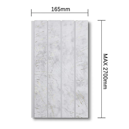 Panou decorativ, riflaj, polimer rigid, Naimeed D7623, Dimensiuni 270x16.5x1.1cm, Alb/Auriu - 221.ro